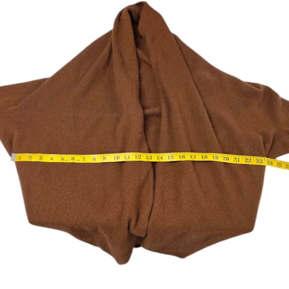 Theory Curved Hem 100% Cashmere Cardigan, Open Front, Brown, Size M/L - Picture 6 of 8